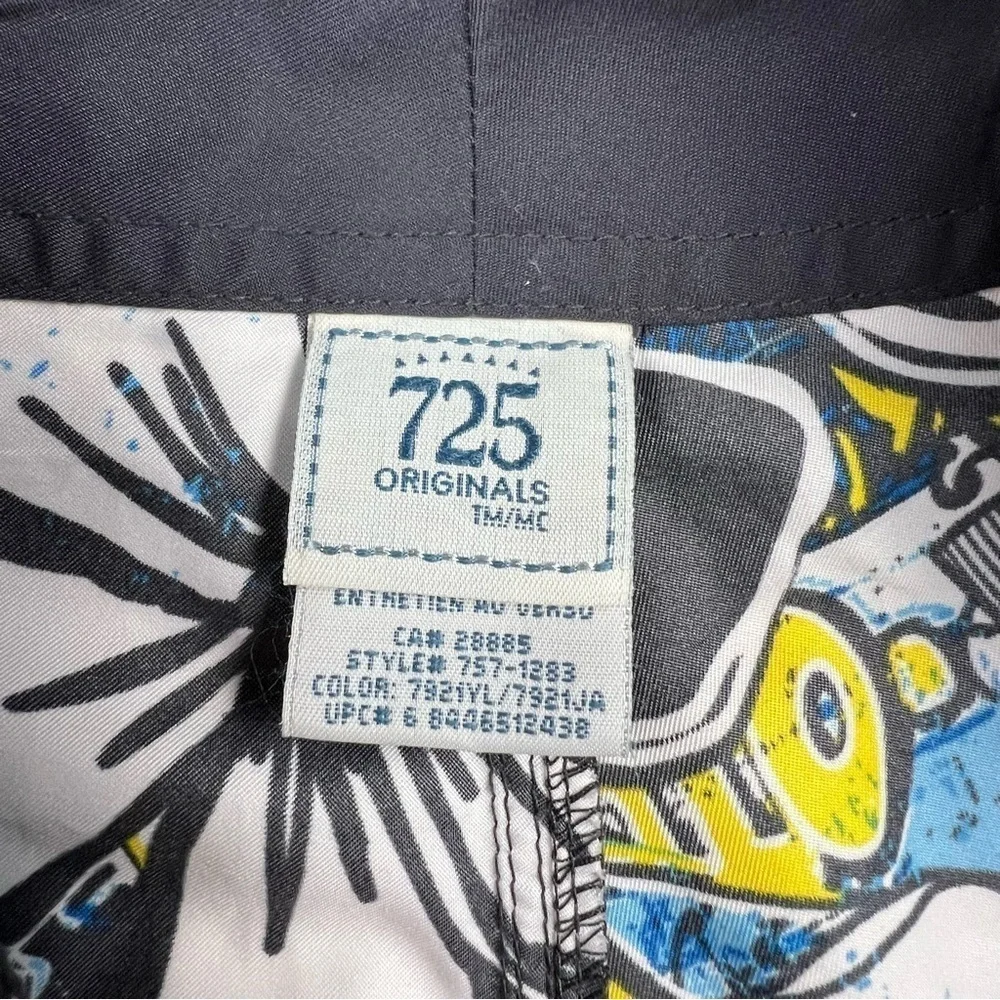 725 Original - Men’s Board Shorts - Large - Hibiscus - Dice - Blue, White